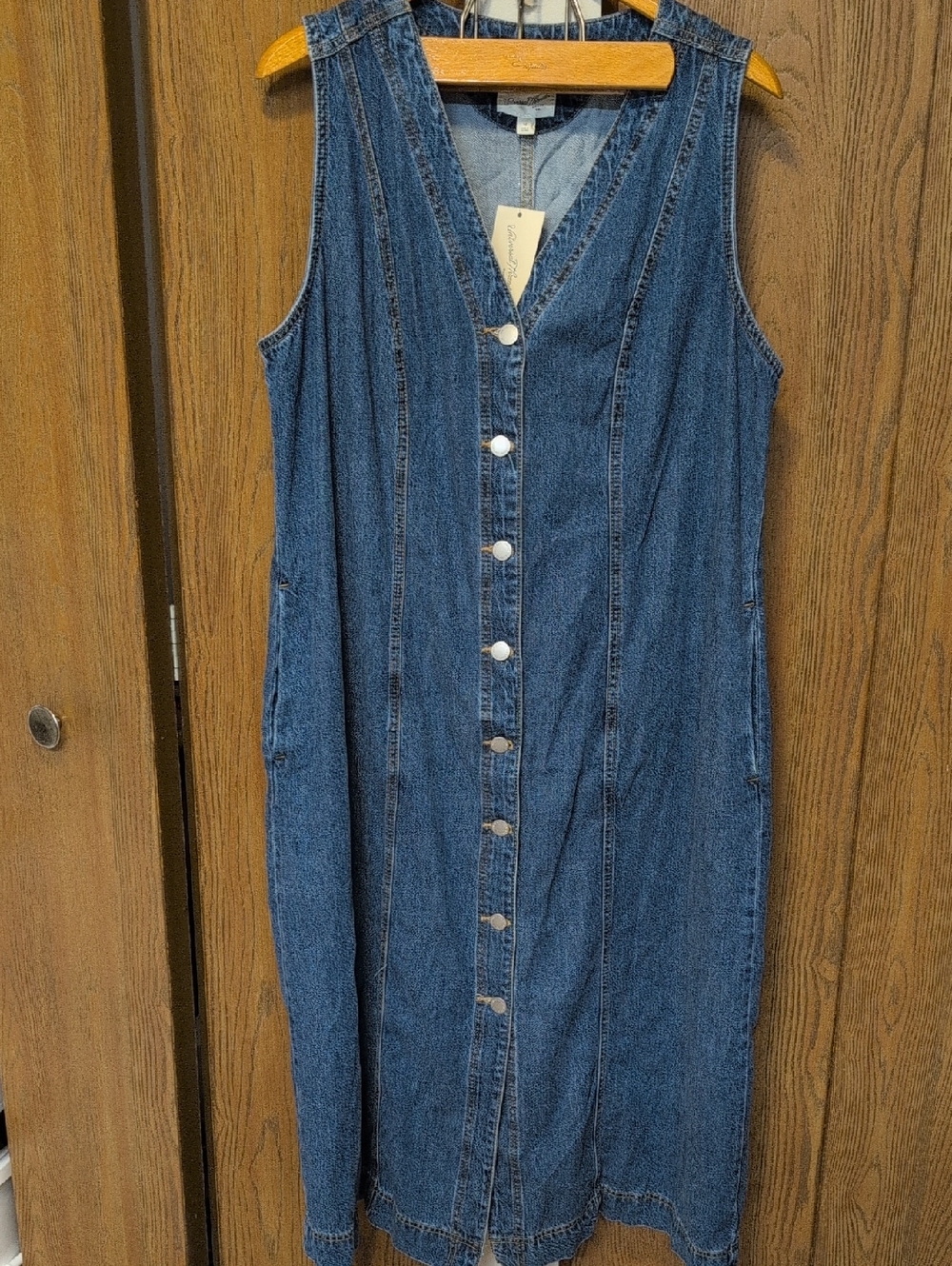Universal Thread Dark Blue Denim Button-Front Dress